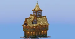 Birch Medieval Town Hall — Minecraft Build by LeonisBuilds (1)