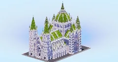 White/Green Gothic Cathedral v2 — Minecraft Build by LeonisBuilds (3)