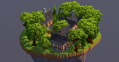 Floating Island Medieval Village — Minecraft Build by MellowHat (3)