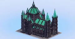 Gothic Cathedral Oxidized Copper Version — Minecraft Build by LeonisBuilds (3)
