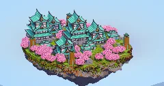 Japanese Floating Island Dark Copper Castles — Minecraft Build by LeonisBuilds (1)