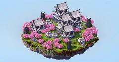 Pale Oak Japanese Floating Island — Minecraft Build by LeonisBuilds (1)