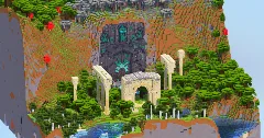 Fully Built 150x150 Blocks Mountain Dungeon Map with Interiors — Minecraft Build by LeonisBuilds (1)