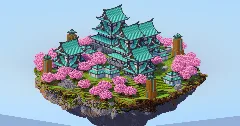 Japanese Floating Island Dark Copper Castles — Minecraft Build by LeonisBuilds (2)