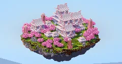 White and Cherry Japanese Floating Island — Minecraft Build by LeonisBuilds (1)