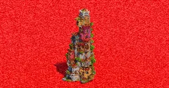 Stacked Colorful Houses — Minecraft Build by ImpossibleBuilds (1)