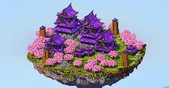 Dark Amethyst Japanese Floating Island — Minecraft Build by LeonisBuilds (1)