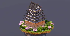 Floating Island Japanese Castle — Minecraft Build by MellowHat (2)