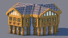 Medieval Trading Hall - Fully Decorated Interior | Download — Minecraft Build by RaekonBuilds (1)