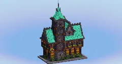 Medieval Town Hall Dark Copper — Minecraft Build by LeonisBuilds (1)