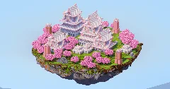 White and Cherry Japanese Floating Island — Minecraft Build by LeonisBuilds (2)
