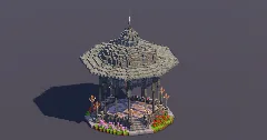 Tuff Gray Gothic Bandstand — Minecraft Build by MellowHat (2)