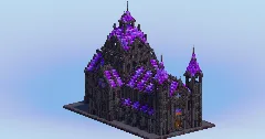 Compact Dark Amethyst Gothic Cathedral — Minecraft Build by LeonisBuilds (1)
