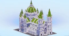 White/Green Gothic Cathedral v2 — Minecraft Build by LeonisBuilds (2)
