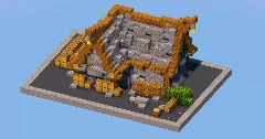 Stone Medieval Lumberjack House — Minecraft Build by LeonisBuilds (1)