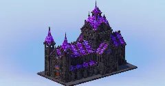 Compact Dark Amethyst Gothic Cathedral — Minecraft Build by LeonisBuilds (2)