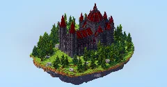 Dark Red Gothic Cathedral on Floating Island — Minecraft Build by LeonisBuilds (1)