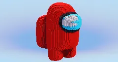 Red Amongus Crewmate — Minecraft Build by LeonisBuilds (2)