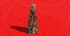 Stacked Colorful Houses — Minecraft Build by ImpossibleBuilds (2)