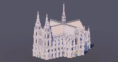 White Quartz Gothic Cathedral — Minecraft Build by MellowHat