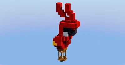 Red Parrot Hot Air Balloon — Minecraft Build by LeonisBuilds