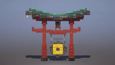 Japanese Torii Gong — Minecraft Build by MellowHat