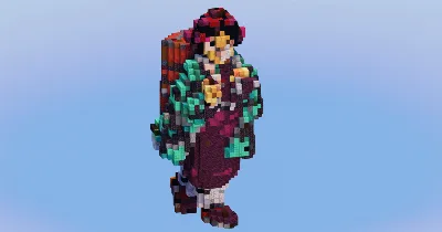 Tanjiro from Demon Slayer — Minecraft Build by LeonisBuilds