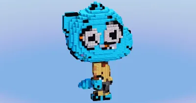 Gumball from The Amazing World of Gumball — Minecraft Build by LeonisBuilds