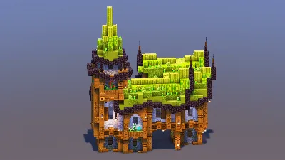 Green Medieval Fantasy House — Minecraft Build by MellowHat