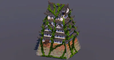 Mossy Overgrown Japanese Castle — Minecraft Build by MellowHat