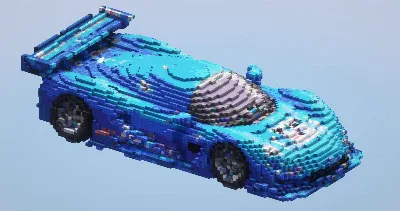 Blue Racer Car — Minecraft Build by LeonisBuilds
