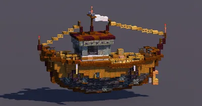 Dark Spruce Fishing Boat — Minecraft Build by MellowHat