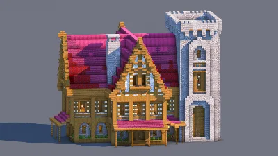 Minecraft Medieval House | Fully Decorated Interior | Survival House Download | Crimson Edition — Minecraft Build by RaekonBuilds