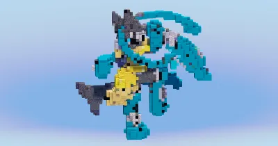 Mega Lucario Z from Pokemon — Minecraft Build by LeonisBuilds