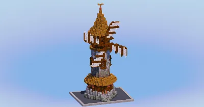 Dark Oak Medieval Windmill — Minecraft Build by LeonisBuilds