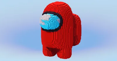 Red Amongus Crewmate — Minecraft Build by LeonisBuilds