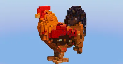 Rooster Animal — Minecraft Build by LeonisBuilds