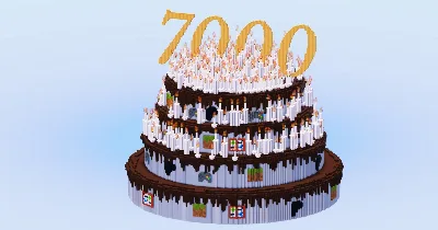 7000 Followers on Patreon Cake | FREE — Minecraft Build by LeonisBuilds