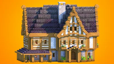 Large Rustic Medieval House Build with Interior [Schematic Download] — Minecraft Build by RaekonBuilds