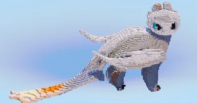 Light Fury Dragon — Minecraft Build by LeonisBuilds