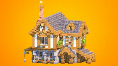 Cozy Medieval House with Chimney & Stable | Fully Furnished — Minecraft Build by RaekonBuilds