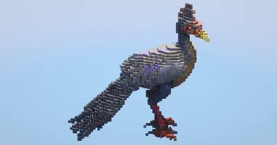 Colorful Feathered Dinosaur — Minecraft Build by LeonisBuilds