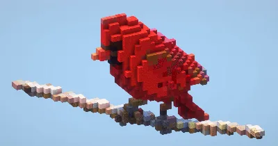 Red Cardinal Bird‎ — Minecraft Build by LeonisBuilds