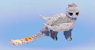 Light Fury Dragon from How To Train Your Dragon — Minecraft Build by LeonisBuilds