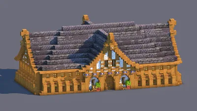 Grand Medieval Trading Hall | Fully Furnished Interior — Minecraft Build by RaekonBuilds
