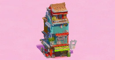 Colorful Stacked Shophouse — Minecraft Build by EasternRealms