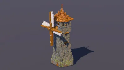 Tuff Bricks Medieval Windmill — Minecraft Build by MellowHat