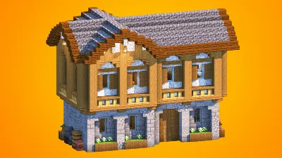 L-Shaped Medieval Townhouse | Fully Furnished Interior — Minecraft Build by RaekonBuilds