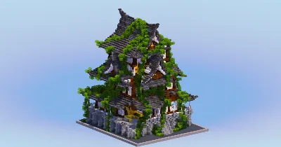 Ruined Overgrown Japanese Castle — Minecraft Build by LeonisBuilds
