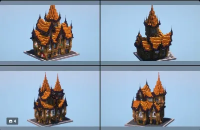 Orange Fantasy House 1-4 — Minecraft Build by LeonisBuilds